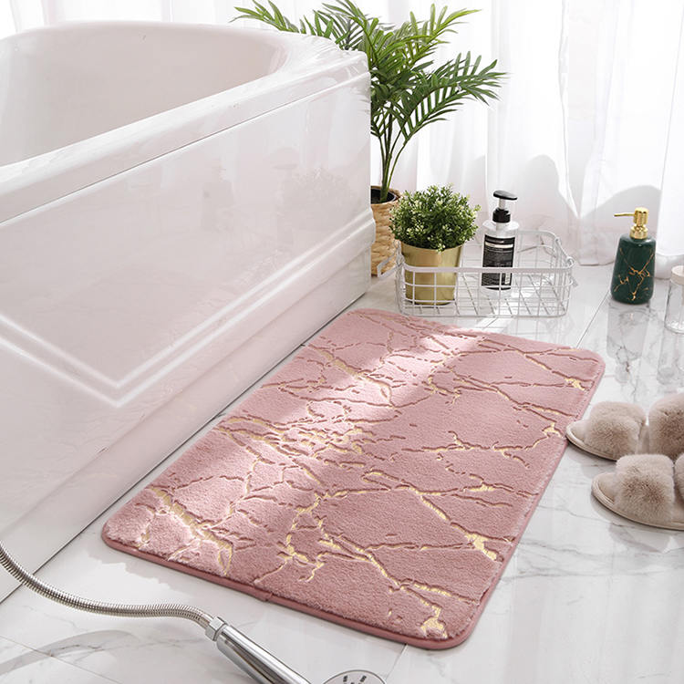 Fucione di pelliccia di coniglio+tappetino da bagno in lamina d'oro
