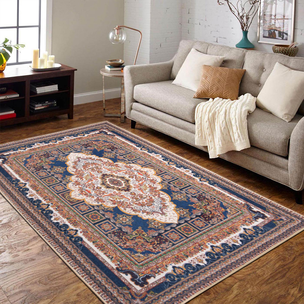 Tappeto stampato con chenille a griglia