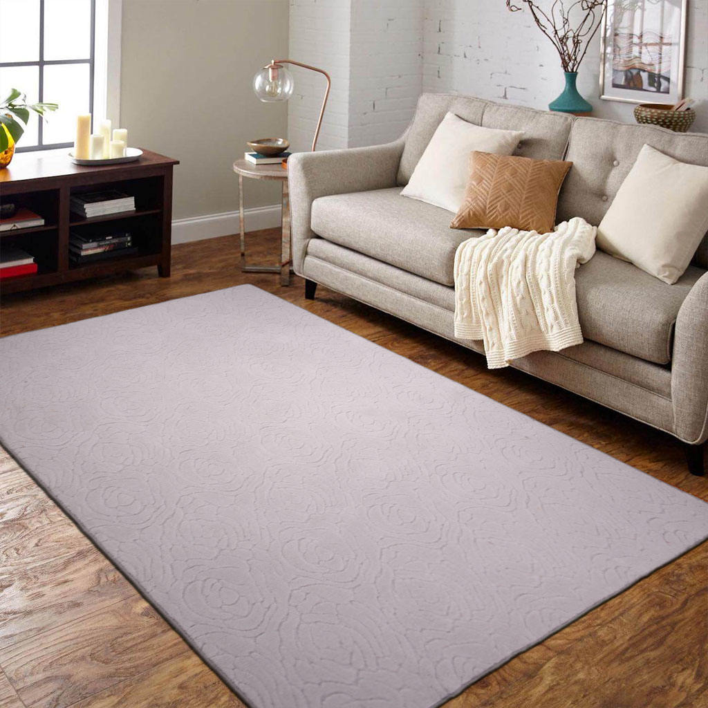 Tappeto solido in lana imitazione jacquard