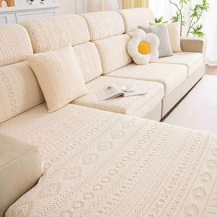 Cover di divano in pile elastico jacquard